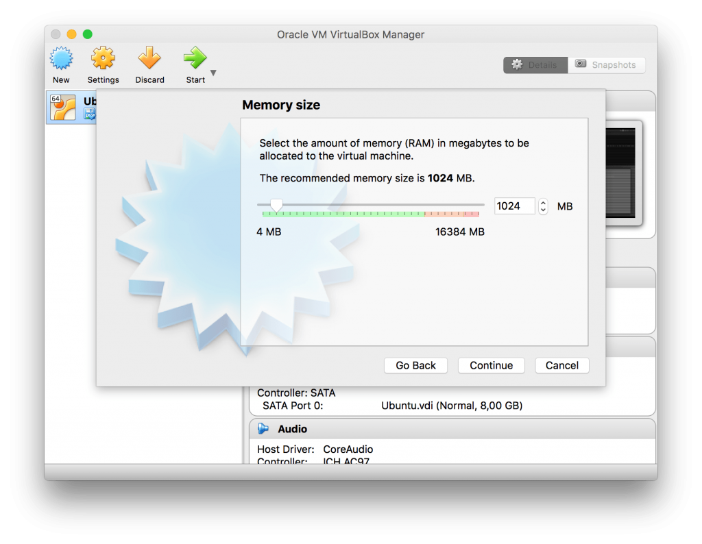 Memory size - VirtualBox