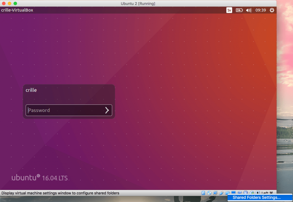 Shared folder settings - ubuntu