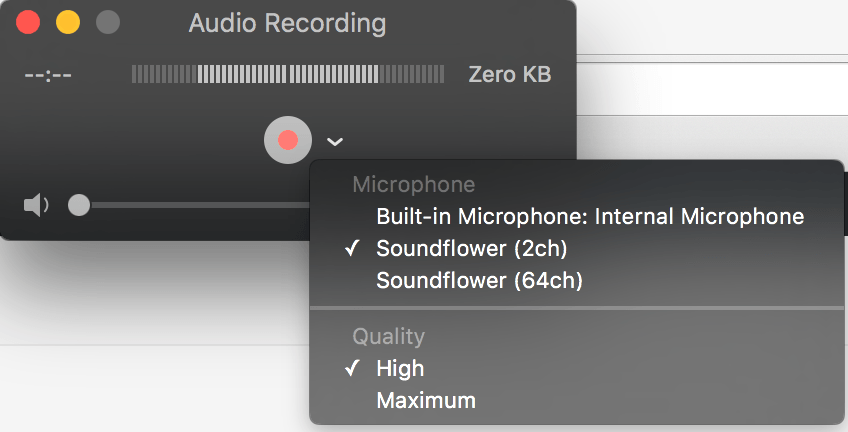 quicktime recording with audio