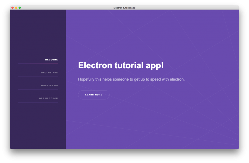 Electron tutorial app - new look