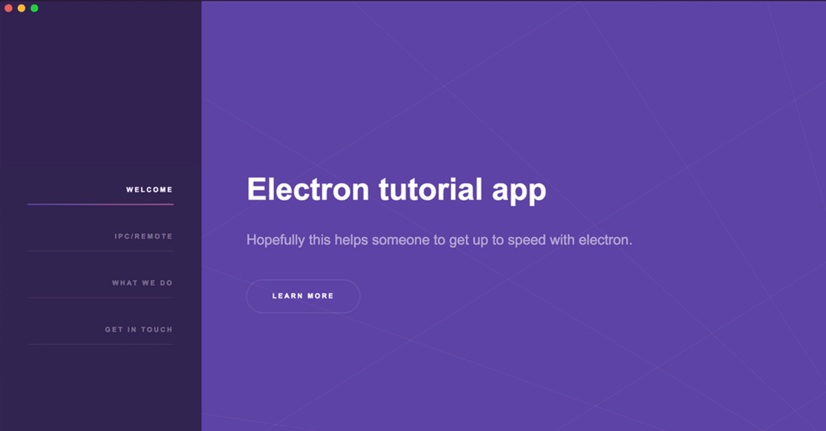 Electron tutorial app - ElectronJS