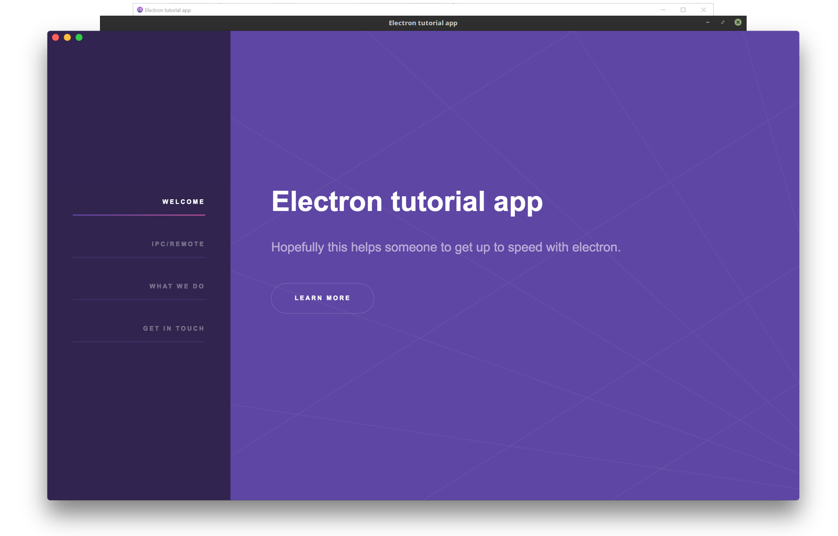 Electron tutorial app