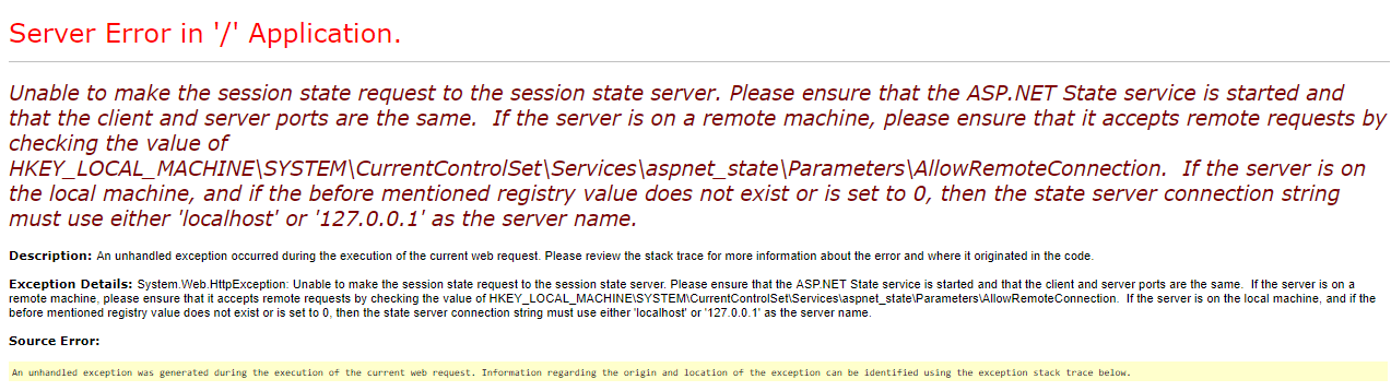 State server error